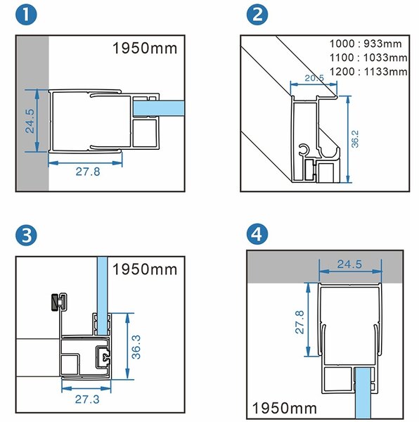 BPS-koupelny Obdélníkový sprchový kout KZ103 WH 90x80 bílá/transparent - bez vaničky
