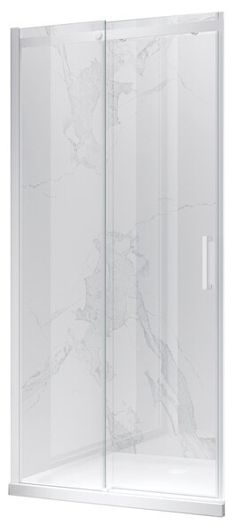 BPS-koupelny Posuvné sprchové dveře KZ09D 130 bílá/transparent pro instalaci do niky - bez vaničky