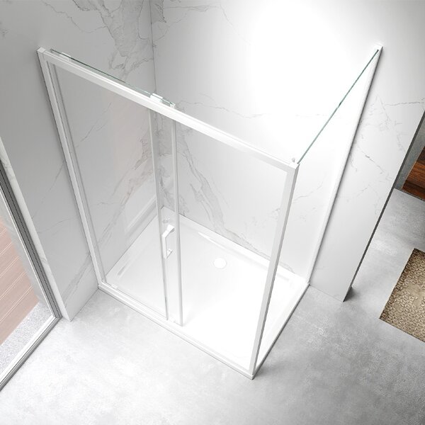 BPS-koupelny Obdélníkový sprchový kout KZ103 WH 90x80 bílá/transparent - bez vaničky