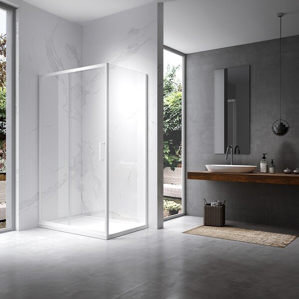 BPS-koupelny Obdélníkový sprchový kout KZ103 WH 90x80 bílá/transparent - bez vaničky