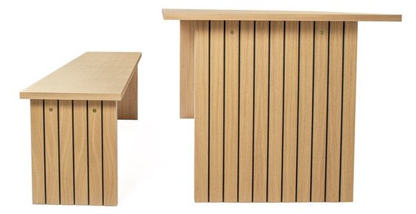 Jídelní stůl s deskou v dubovém dekoru 90x160 cm Stripe – Woodman