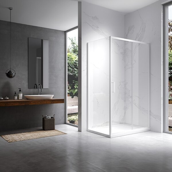 BPS-koupelny Obdélníkový sprchový kout KZ103 WH 90x80 bílá/transparent - bez vaničky