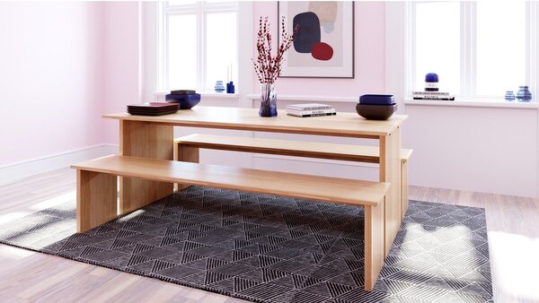 Jídelní stůl s deskou v dubovém dekoru 90x160 cm Stripe – Woodman