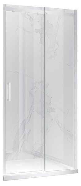 BPS-koupelny Posuvné sprchové dveře KZ09D 130 bílá/transparent pro instalaci do niky - bez vaničky