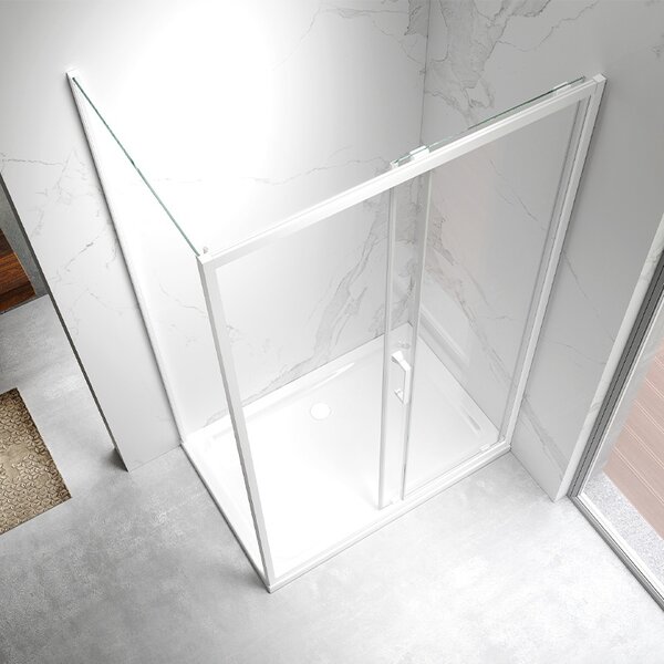 BPS-koupelny Obdélníkový sprchový kout KZ103 WH 90x80 bílá/transparent - bez vaničky