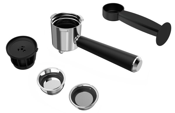 Pákový espresso kávovar s napěňovačem mléka BestBerg BBCF-2032 / 1350 W / 1,2 l / 20 bar / stříbrná/černá