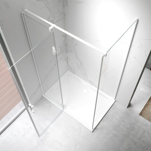 BPS-koupelny Obdélníkový sprchový kout KZ02C WH 110x80 bílá/transparent - bez vaničky