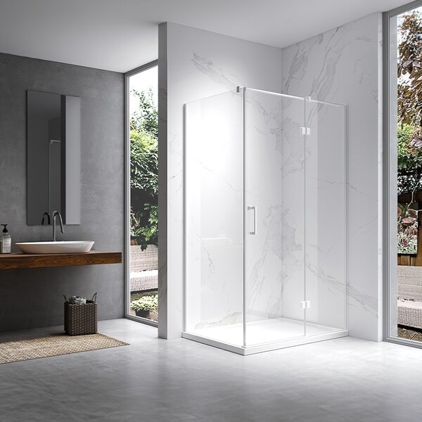 BPS-koupelny Obdélníkový sprchový kout KZ02C WH 110x80 bílá/transparent - bez vaničky