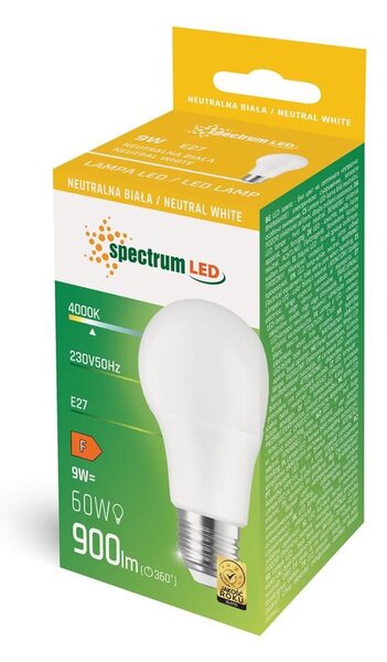 Spectrum LED LED žárovka studená E27 230V 9W WOJ+14611