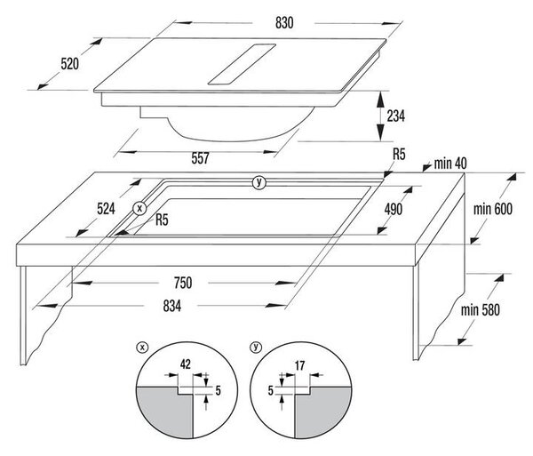 Indukční varná deska GORENJE GEH8432BSCWF (A)