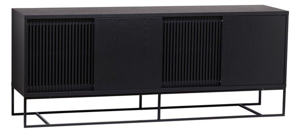 Černá nízká komoda v dekoru dubu 188x75 cm Ende – Woodman