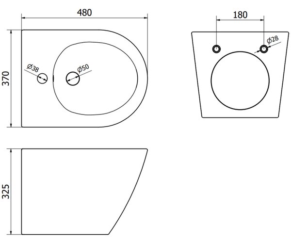Mexen Lena závěsný bidet, černá, 35224870