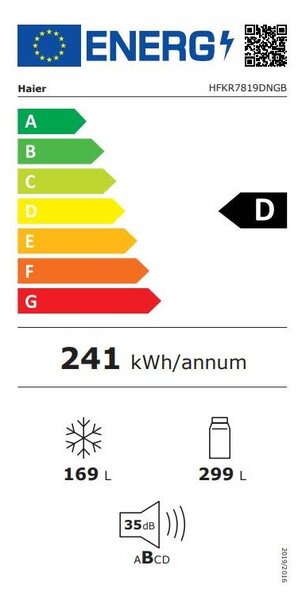 Americká lednice Haier HFKR7819DNGB (D)