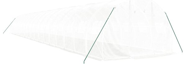 Skleník s ocelovým rámem bílý 54 m² 18 x 3 x 2 m