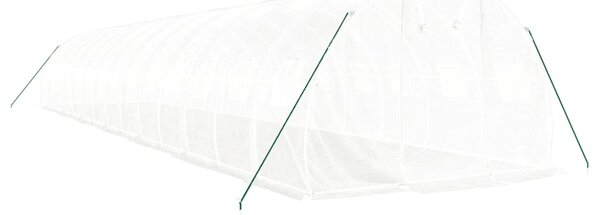 Skleník s ocelovým rámem bílý 42 m² 14 x 3 x 2 m