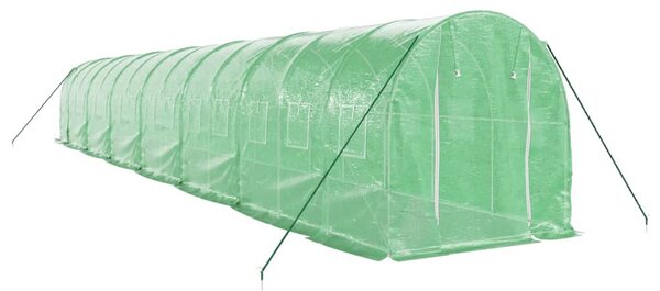 Skleník s ocelovým rámem zelený 28 m² 14 x 2 x 2 m