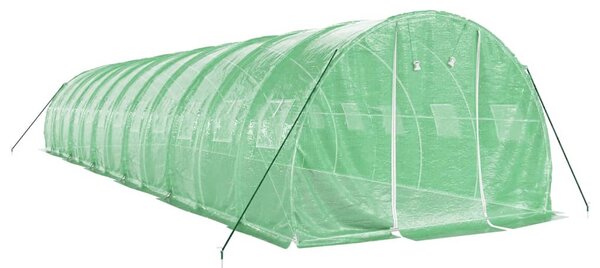 Skleník s ocelovým rámem zelený 36 m² 12 x 3 x 2 m