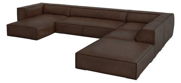Tmavě hnědá kožená rohová pohovka (pravý roh) Madame – Windsor & Co Sofas