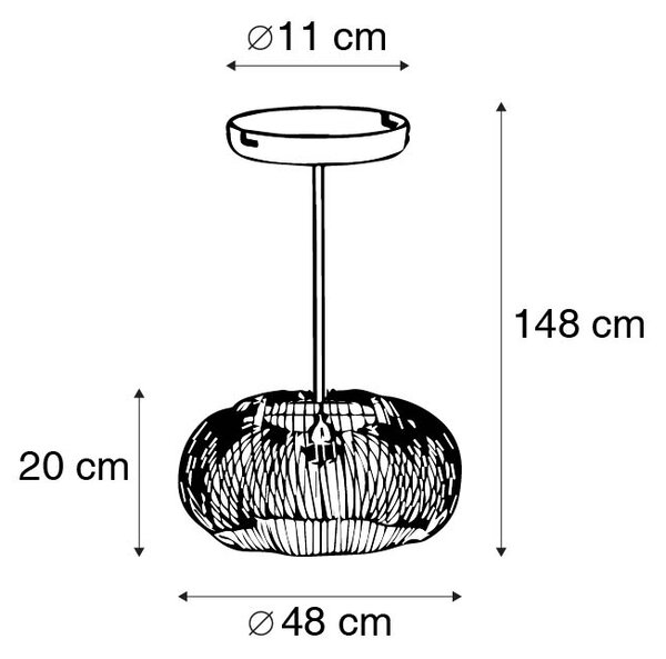 Průmyslové závěsné svítidlo měděné 49 cm - Finn