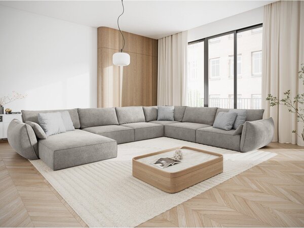 Světle šedá rohová pohovka (pravý roh) Vanda – Mazzini Sofas