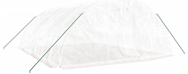 Skleník s ocelovým rámem bílý 30 m² 6 x 5 x 2,3 m