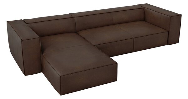 Tmavě hnědá kožená rohová pohovka (levý roh) Madame – Windsor & Co Sofas