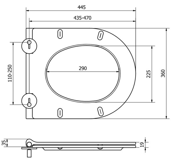 Mexen deska pomalu padající slim, duroplast, bílý lesk - 39050100