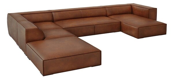 Koňakově hnědá kožená rohová pohovka (levý roh) Madame – Windsor & Co Sofas