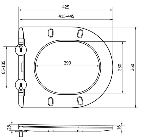 Mexen, pomalu padající sedátko Slim, duroplast, světle šedá matná - 39740061