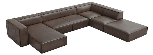 Hnědá kožená rohová pohovka (pravý roh) Madame – Windsor & Co Sofas