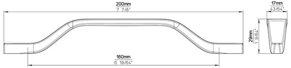 Siro MALAGA nikl jemně broušený 160 mm