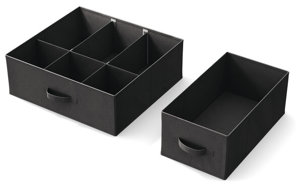 LIVARNO home Úložný box (organizér, 2dílná sada, černá) (100350997005)