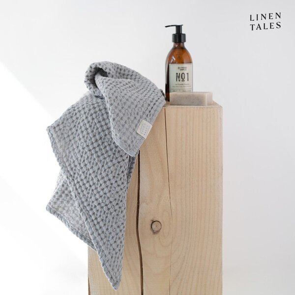 Světle šedá osuška 100x140 cm Honeycomb – Linen Tales