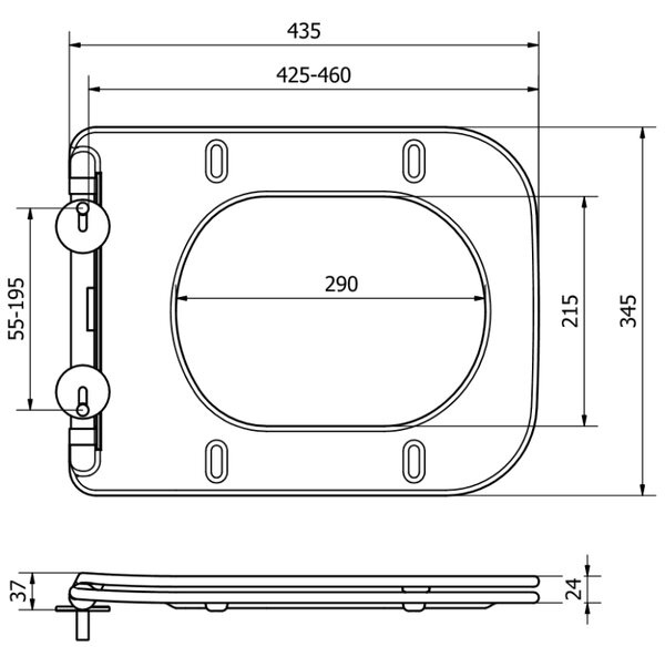 Mexen deska pomalu zavírací slim, duroplast, bílá lesk - 39090100
