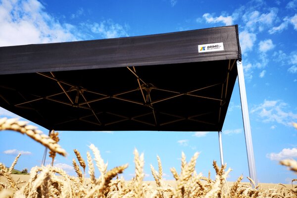 BRIMO Zahradní nůžkový stan 4x6 m Premium (Alu) s 3 stěnami – Rychlorozkládací - s 3 stěnami - Oranžová P. Alu