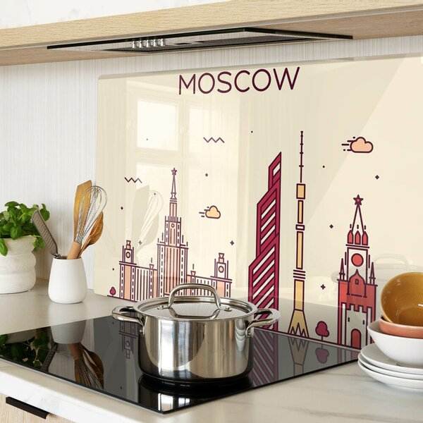 Skleněná krájecí deska Ilustrace panoramatu Moskvy ddk-nr-wm-00007745