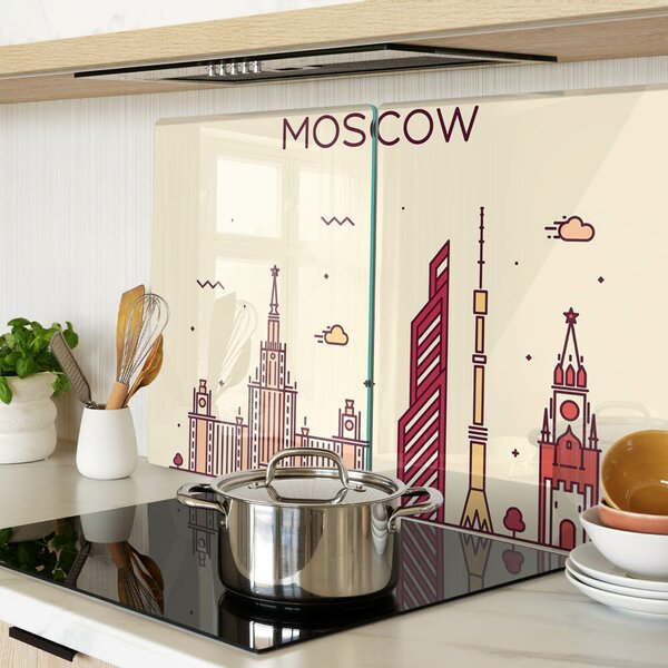Skleněná krájecí deska Ilustrace panoramatu Moskvy ddk-nr-wm-00007745