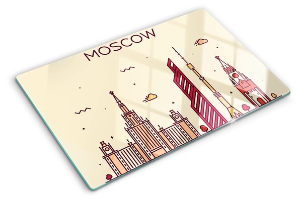 Skleněná krájecí deska Ilustrace panoramatu Moskvy ddk-nr-wm-00007745