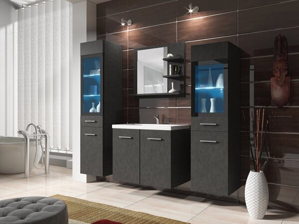 Koupelnový nábytek Apogon I, Barva: matera, Sifon k umyvadlu: ano, Osvětlení: osvětlení LED RGB - barevné, Baterie: ne Mirjan24 5903211188312