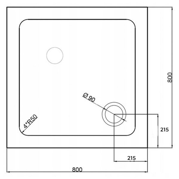 BPS-koupelny Čtvercová akrylátová sprchová vanička SILK WH 80x80 bílá