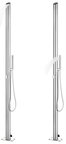 Zahradní sprcha s hnědou základnou 225 cm nerezová ocel