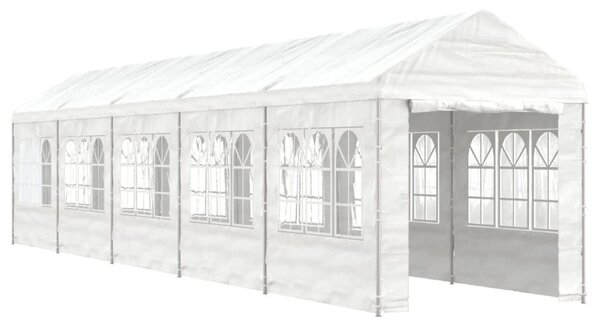 Altán se střechou bílý 11,15 x 2,28 x 2,69 m polyethylen