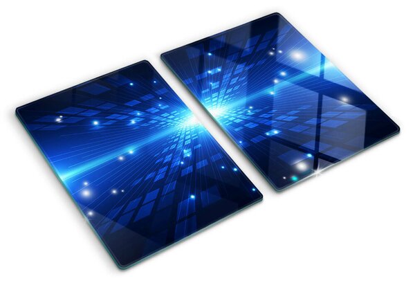 Krájecí prkénko skleněné Technologický vzor v odstínech modré ddk-nr-wm-00007759