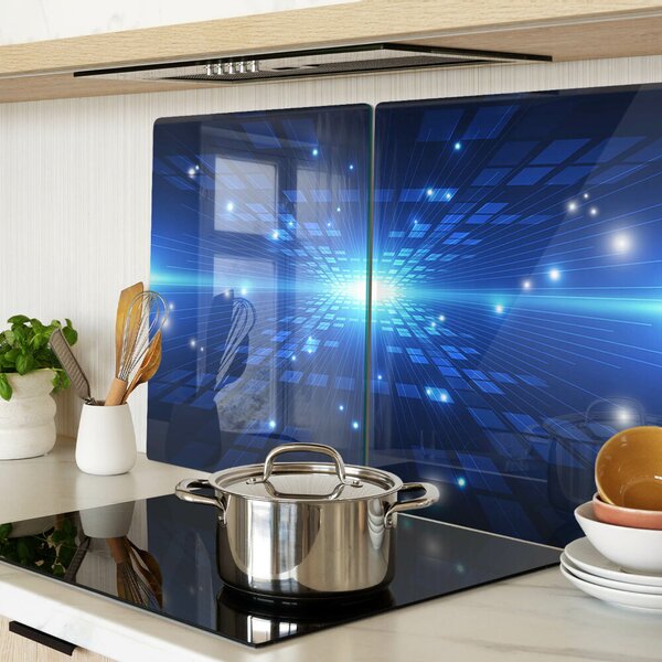 Krájecí prkénko skleněné Technologický vzor v odstínech modré ddk-nr-wm-00007759