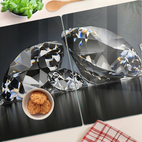 Skleněná deska do kuchyně Diamanty na černém pozadí ddk-nr-wm-00007765