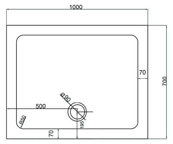 BPS-koupelny Obdélníková akrylátová sprchová vanička ST05A WH 100x70 bílá
