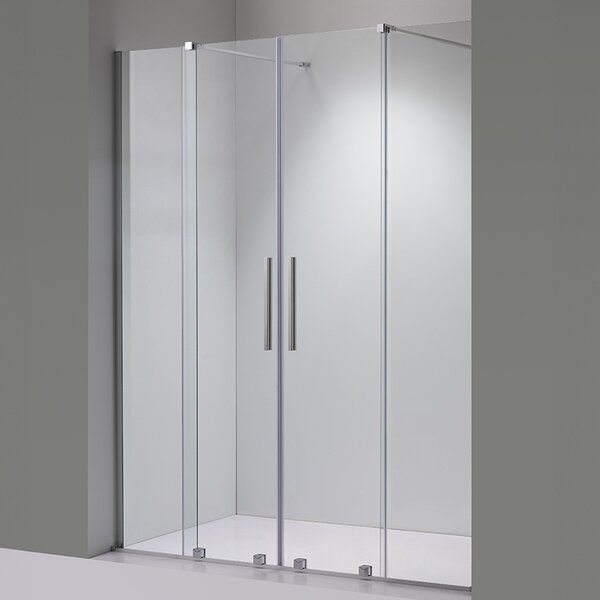 BPS-koupelny Posuvné sprchové dveře ASTRA CH DUO 140 chrom/transparent pro instalaci do niky - bez vaničky