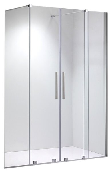 BPS-koupelny Posuvné sprchové dveře ASTRA CH DUO 140 chrom/transparent pro instalaci do niky - bez vaničky
