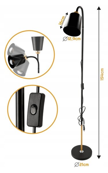 BERGE Stojací LED lampa STL033 - E27 - VIEW