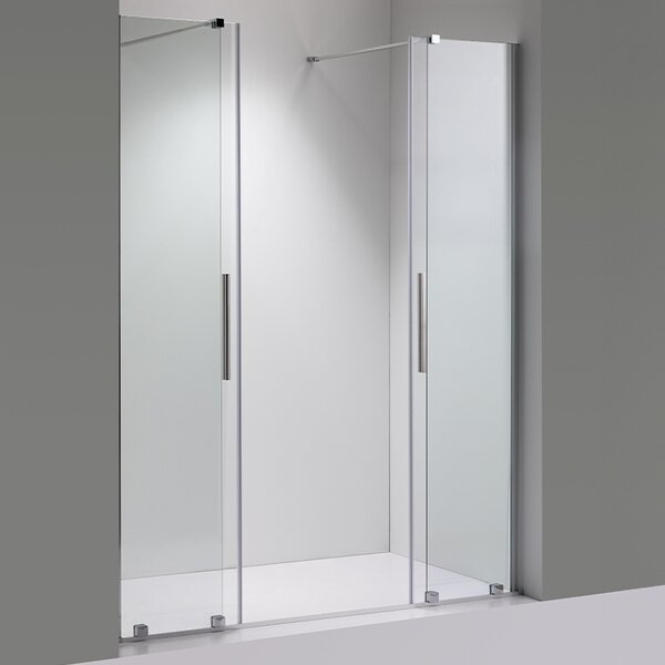 BPS-koupelny Posuvné sprchové dveře ASTRA CH DUO 140 chrom/transparent pro instalaci do niky - bez vaničky